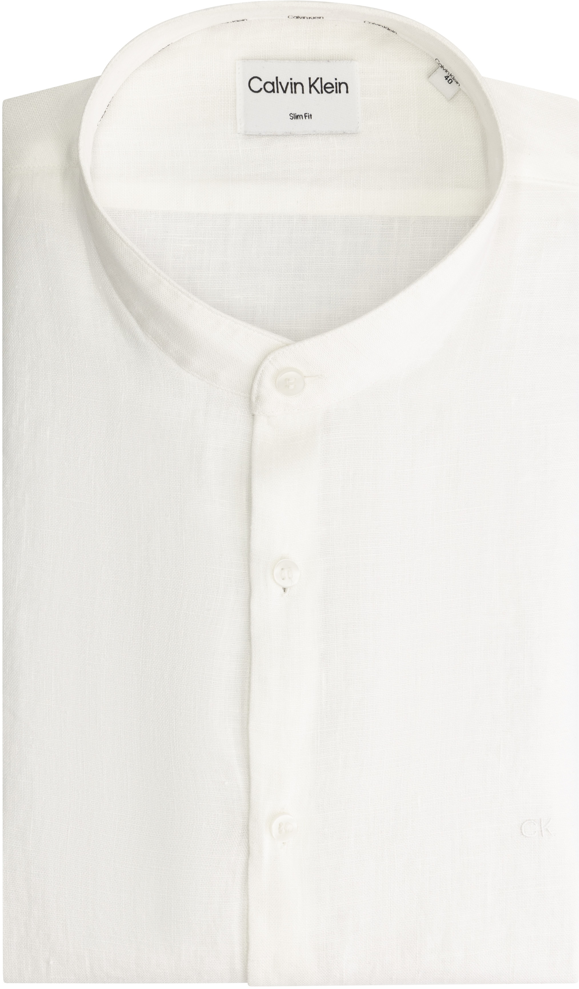 Calvin Klein Leinenhemd LINEN STANDUP COLLAR SLIM SHIRT in Unifarbe günstig online kaufen