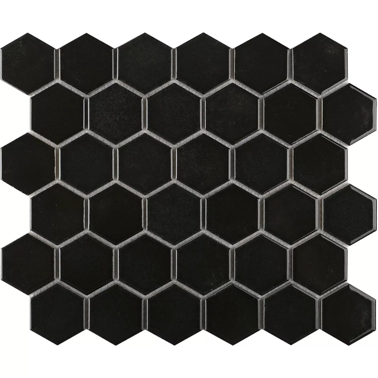 Mosaikmatte Castello Hexagon Keramik Schwarz 32 cm x 28 cm günstig online kaufen
