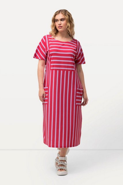 Ulla Popken Sommerkleid Jersey-Midikleid Streifen Oversized Rundhals günstig online kaufen