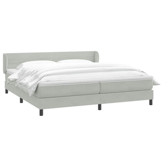 vidaXL Bett Boxspringbett mit Matratzen Hellgrau 200x220 cm Samt günstig online kaufen