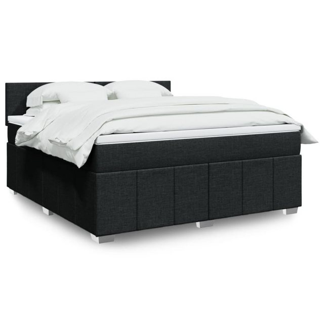 vidaXL Boxspringbett, Boxspringbett mit Matratze Schwarz 180x200 cm Stoff günstig online kaufen