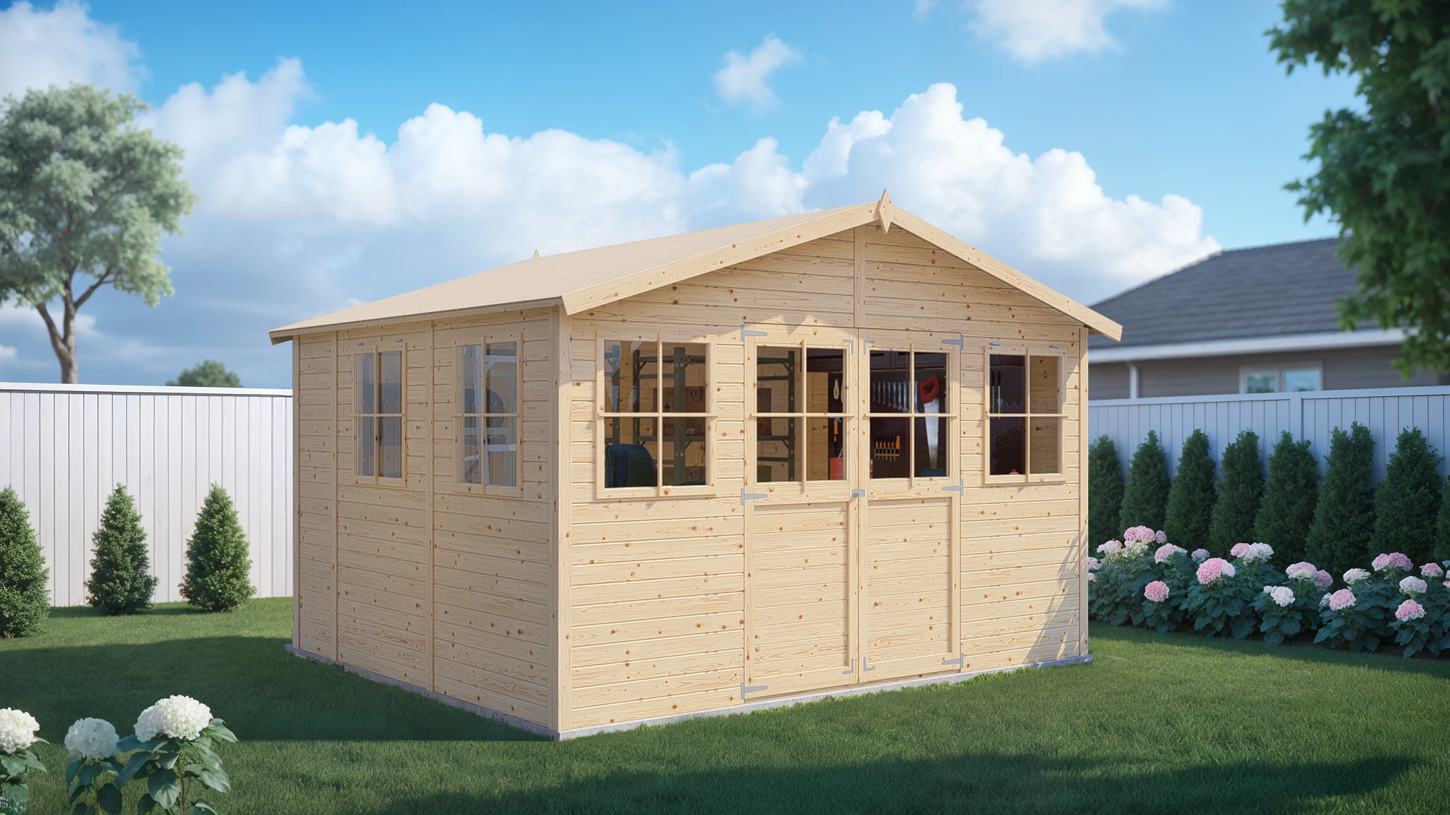 BERTILO Gartenhaus "Workshop Smith naturbelassen", Großes Gartenhaus aus ex günstig online kaufen