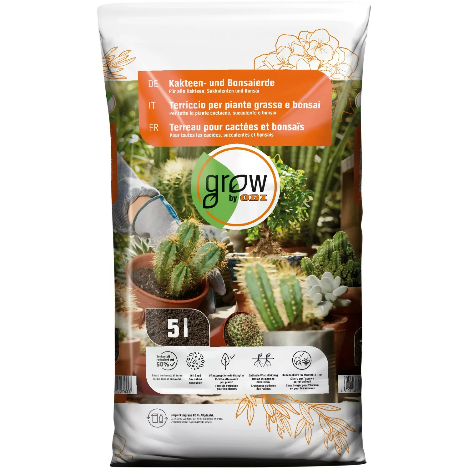 GROW by OBI Kakteen- und Bonsaierde, 5l günstig online kaufen