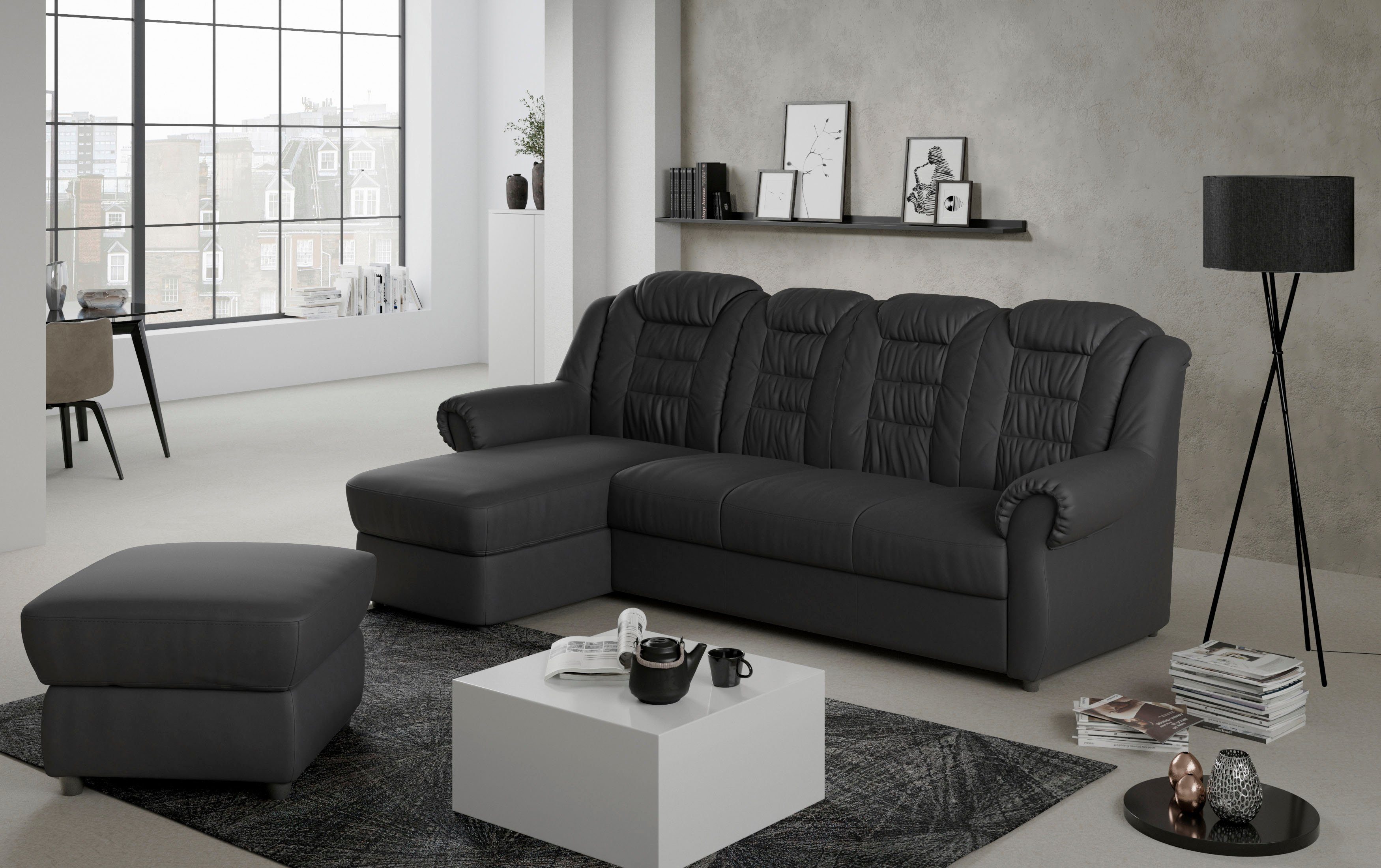 Home affaire Ecksofa "Boston L-Form", mit hoher Rückenlehne, wahlweise mit günstig online kaufen