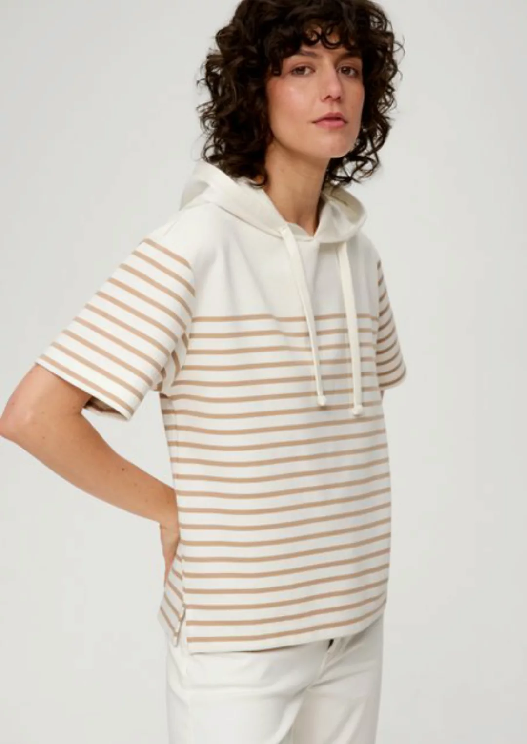 s.Oliver Kurzarmshirt Sweatshirt aus Baumwollstretch günstig online kaufen