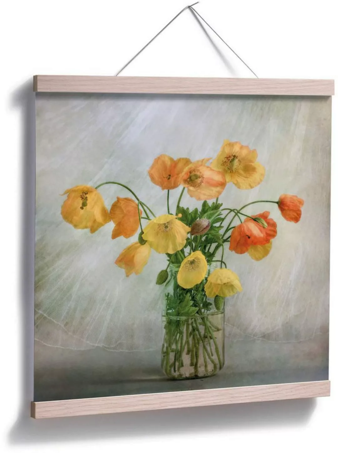 Wall-Art Poster »Mohnblumen Orange Gelb«, Blumen, (1 St.), Poster ohne Bild günstig online kaufen