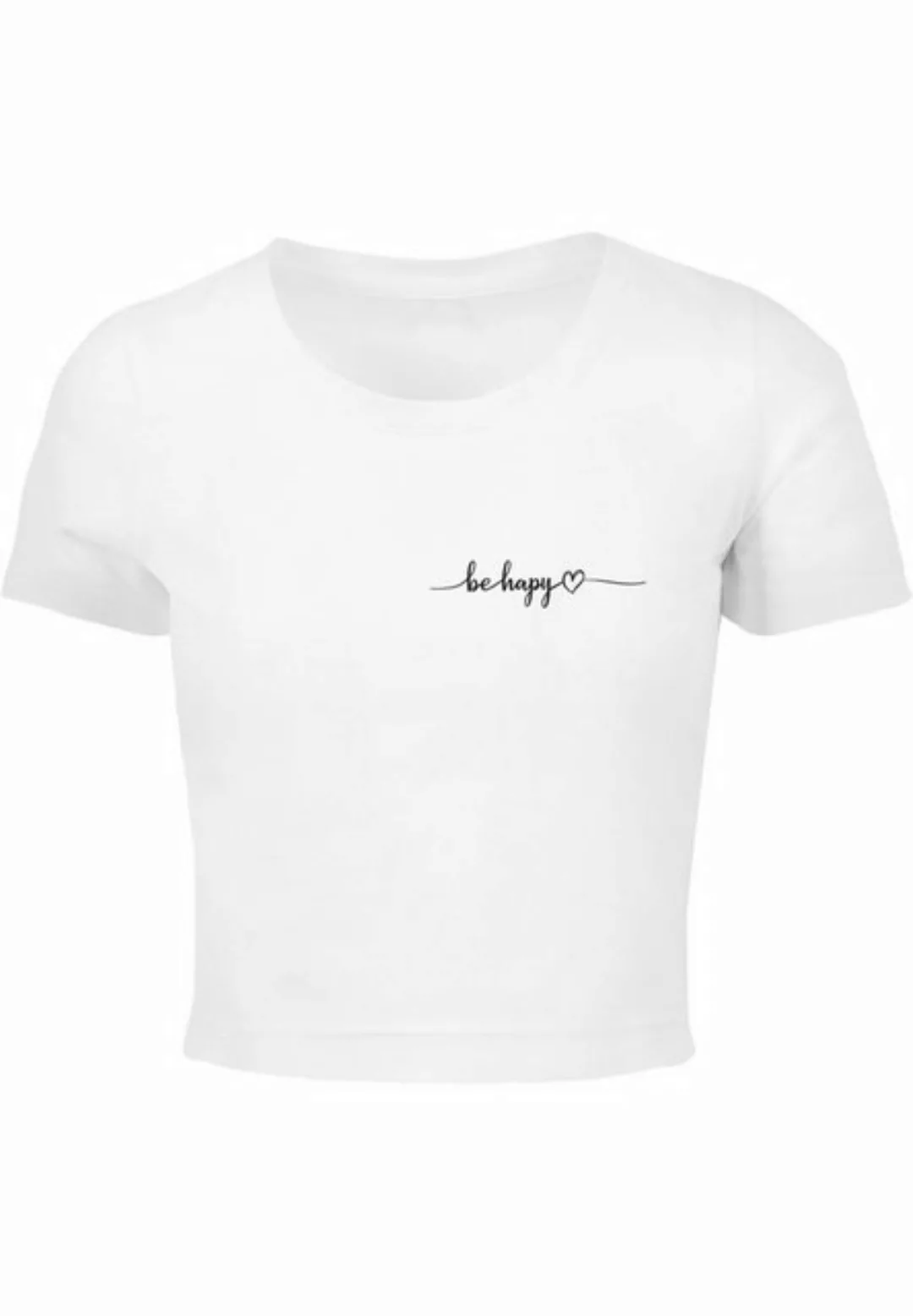 Merchcode T-Shirt Merchcode Damen Ladies Be Happy Cropped Tee (1-tlg) günstig online kaufen
