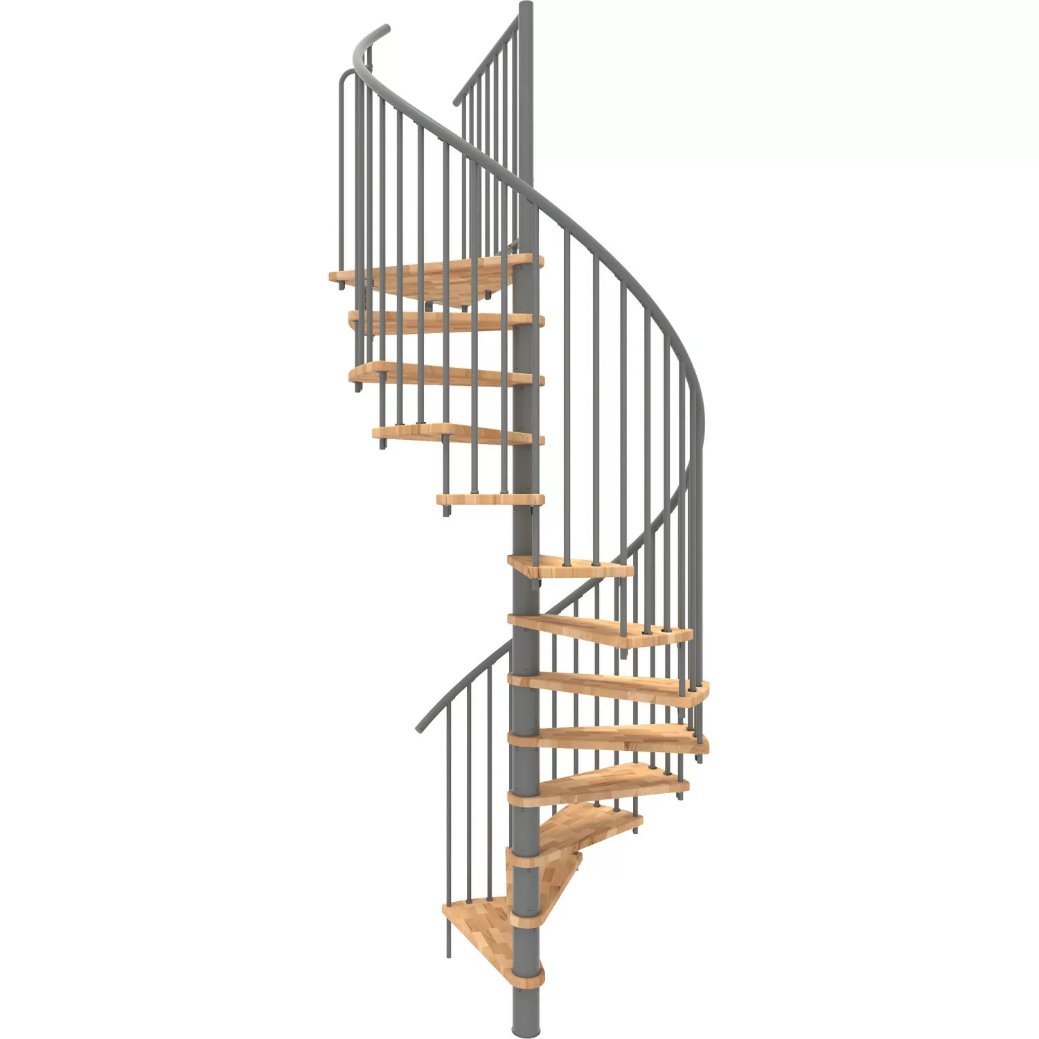 Minka Spindeltreppe Spiral Smart Buche Grau Ø160 cm Geschoßhöhe bis 305,5 c günstig online kaufen