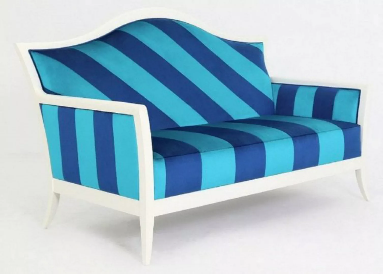 Casa Padrino Sofa Casa Padrino Luxus Art Deco Sofa mit Streifen Hellblau / günstig online kaufen