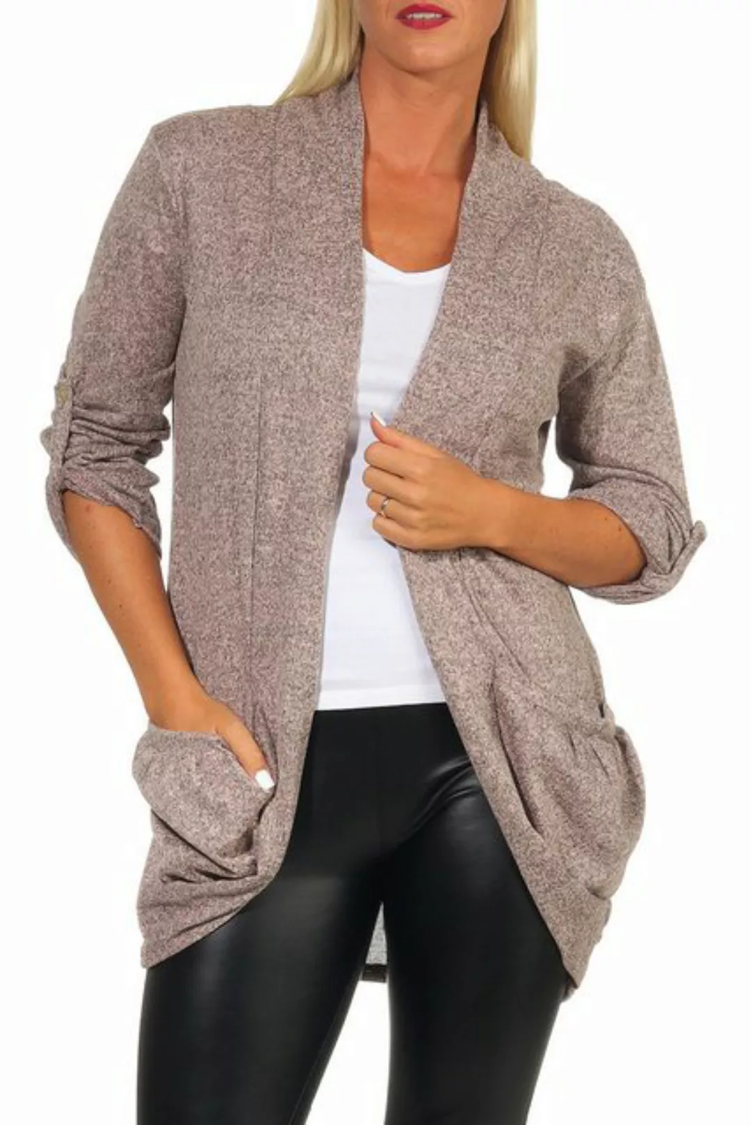 CLEO STYLE Cardigan Damen Strickjacke 402 Rose günstig online kaufen