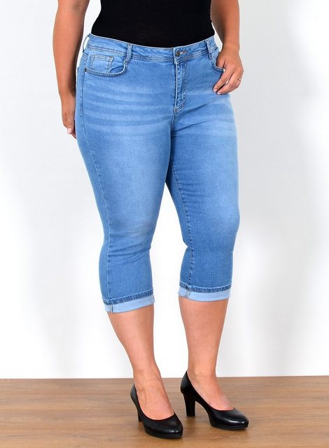 ESRA Caprijeans Capri Jeans Damen High Waist 3/4 Hose Stretch kurze Jeans D günstig online kaufen