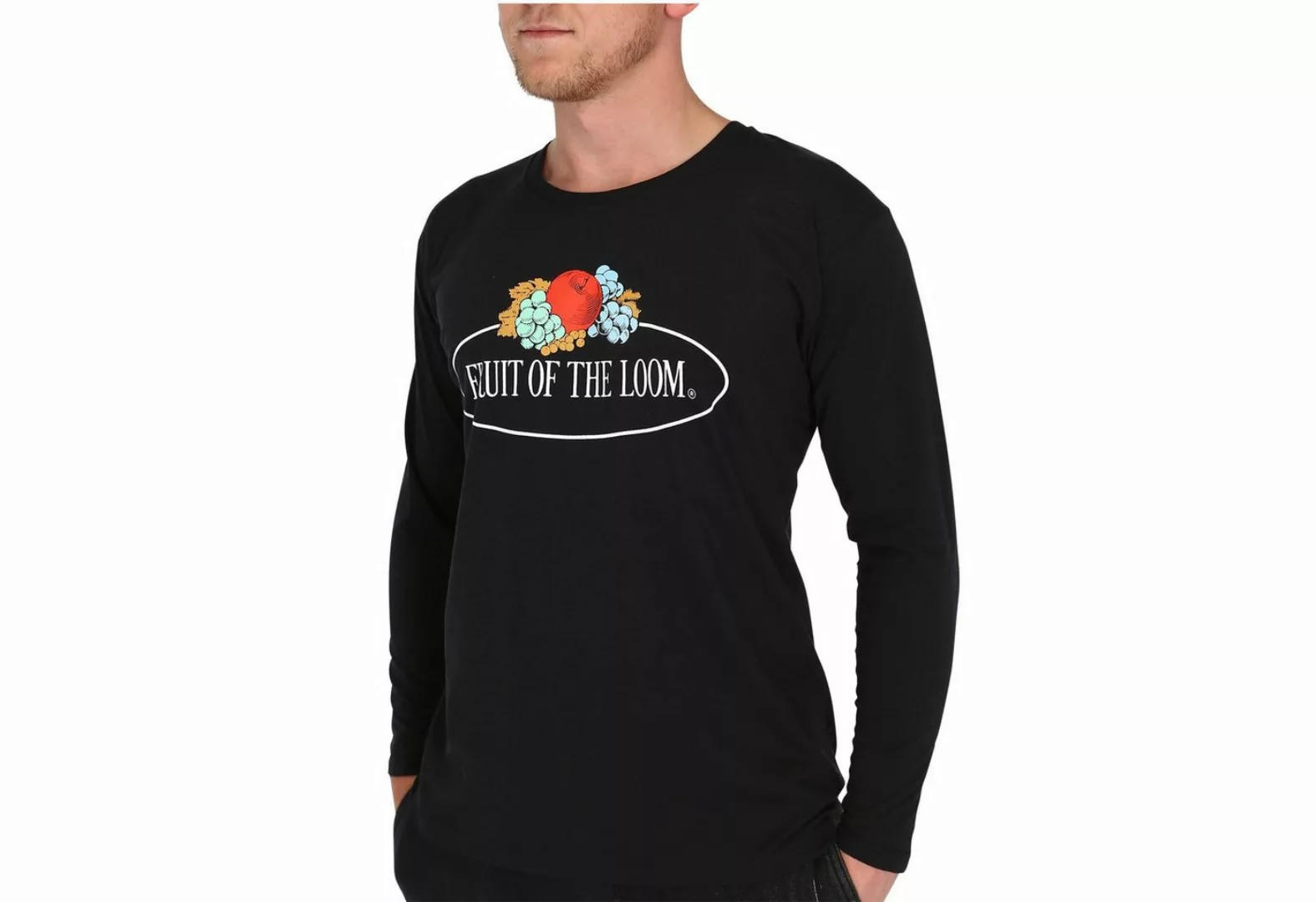 Fruit of the Loom Longsleeve Langarm T-Shirt mit Vintage-Logo günstig online kaufen