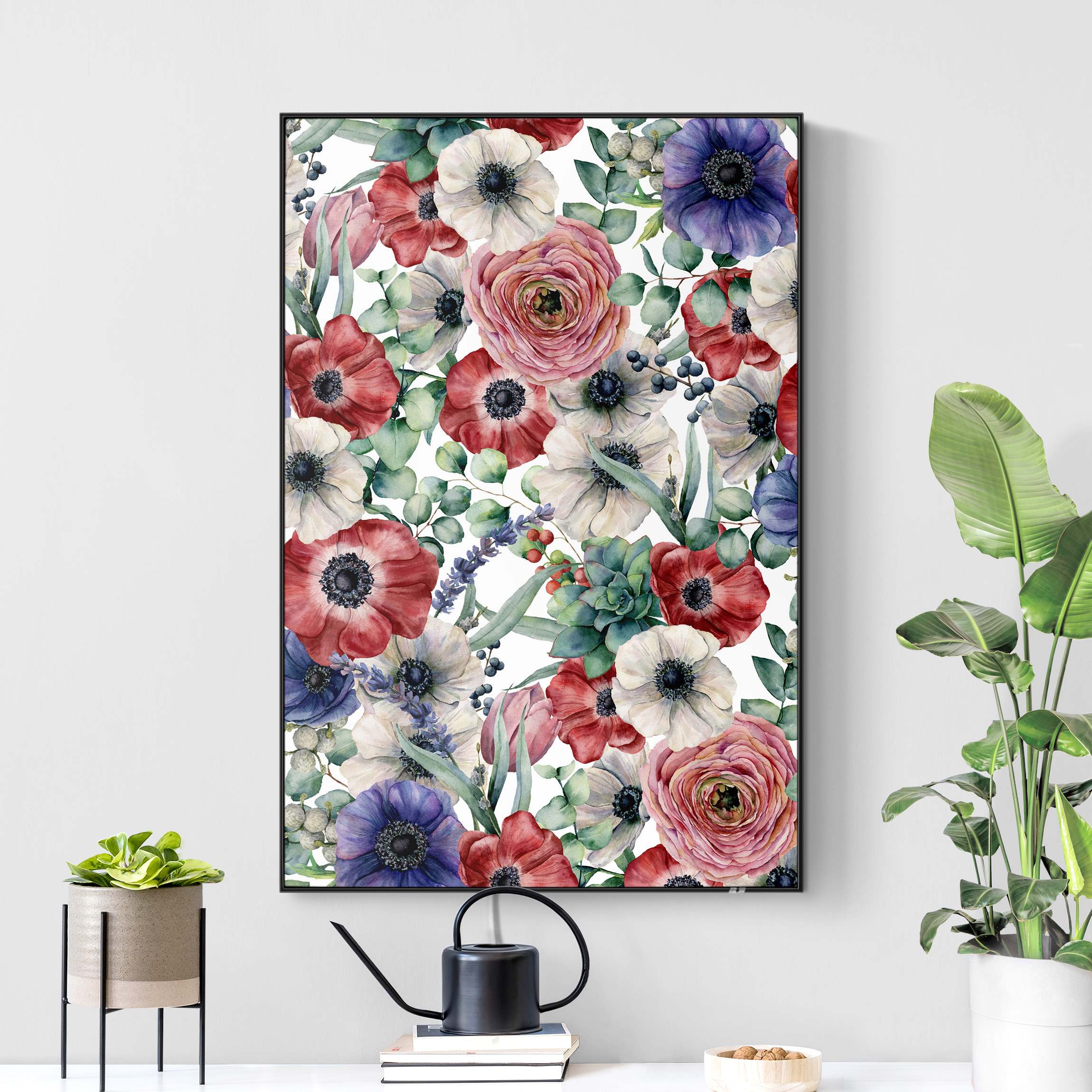 LED-Wechselbild Buntes Mohnblumen Aquarell günstig online kaufen