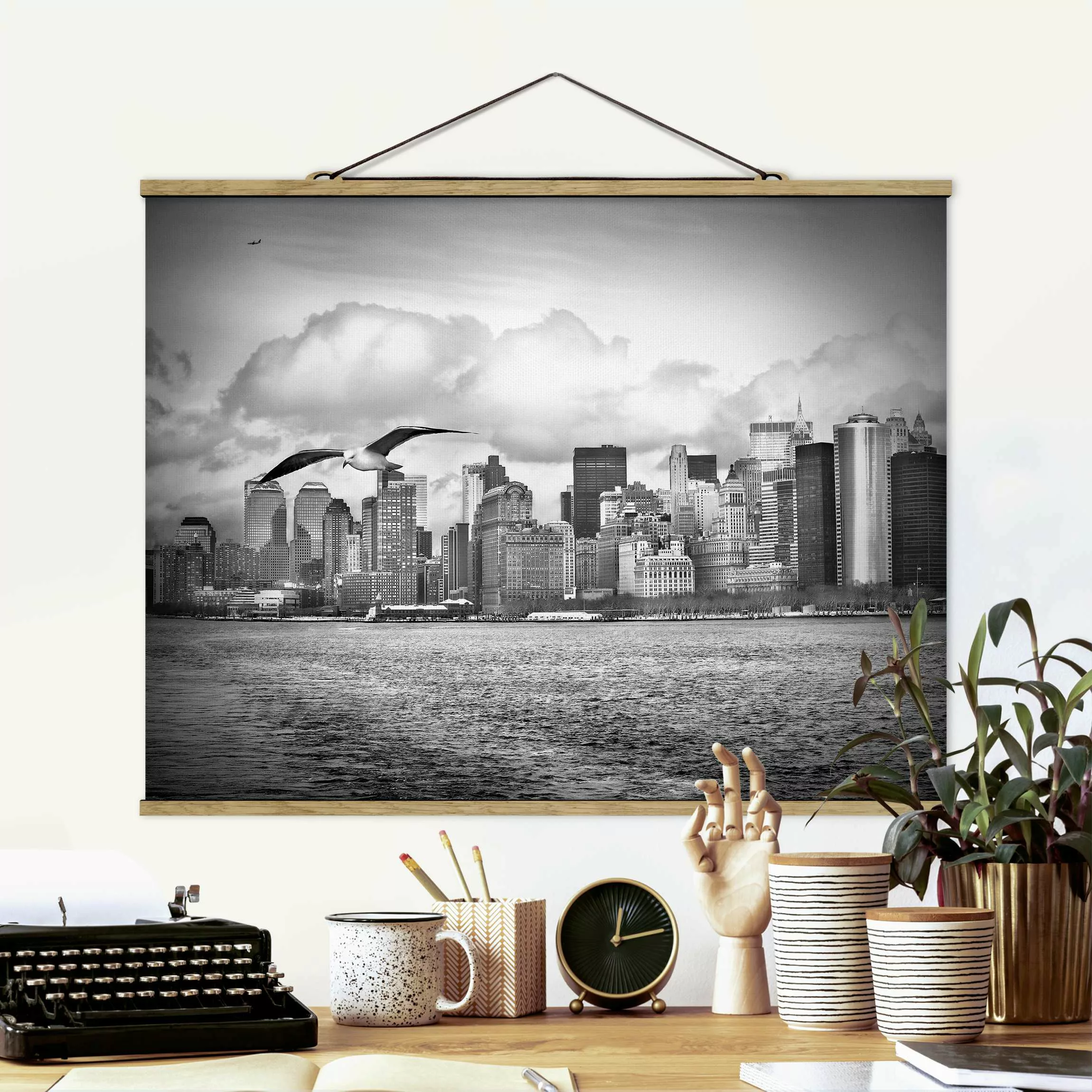 Stoffbild Architektur mit Posterleisten - Querformat No.YK1 New York II günstig online kaufen