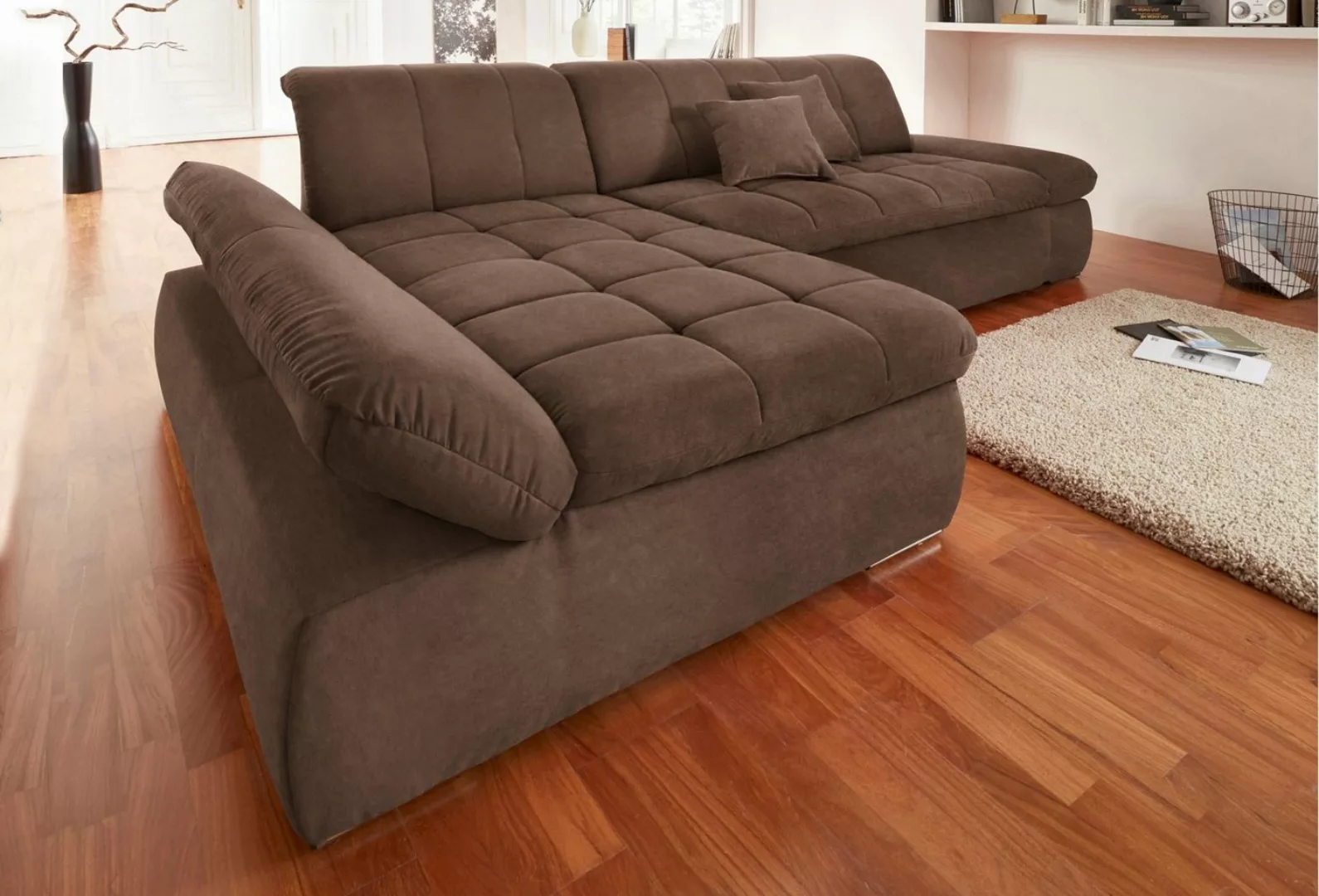 DOMO collection Ecksofa "NMoric incl. Zierkissen B/T/H: 273/216/80 cm L-For günstig online kaufen