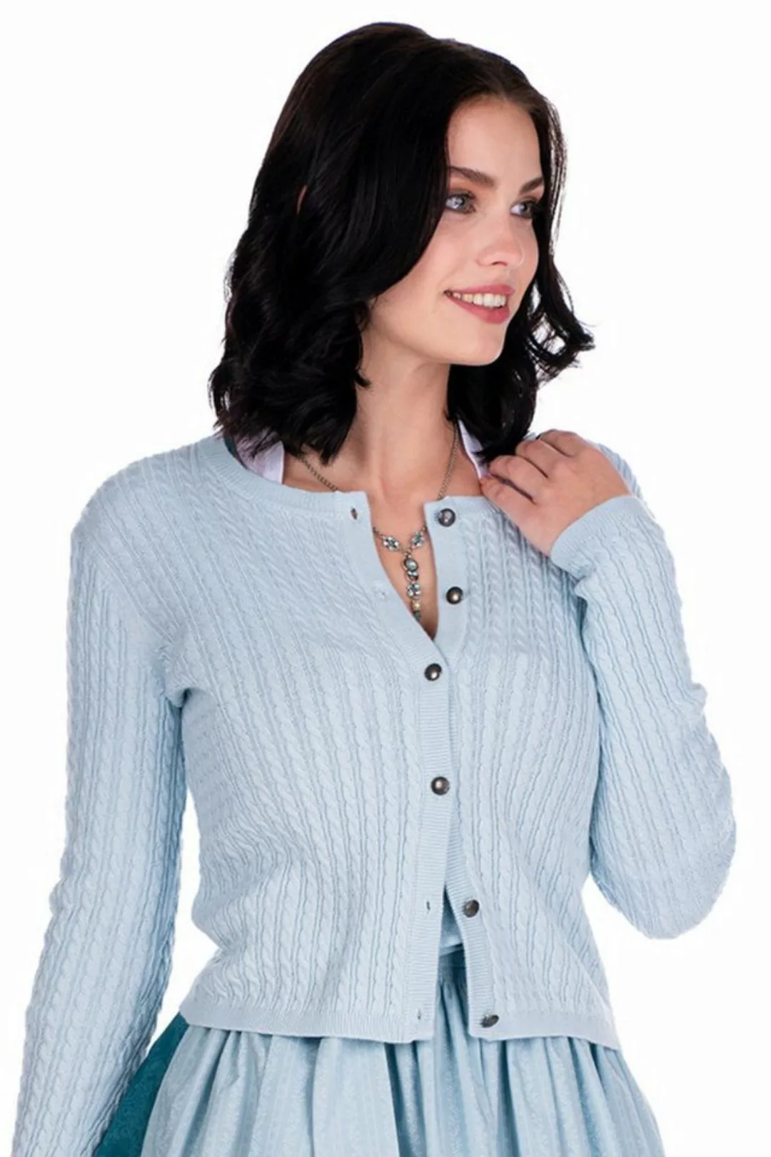 Hammerschmid Trachtenstrickjacke Trachten Strickjacke - REIT - eisblau günstig online kaufen