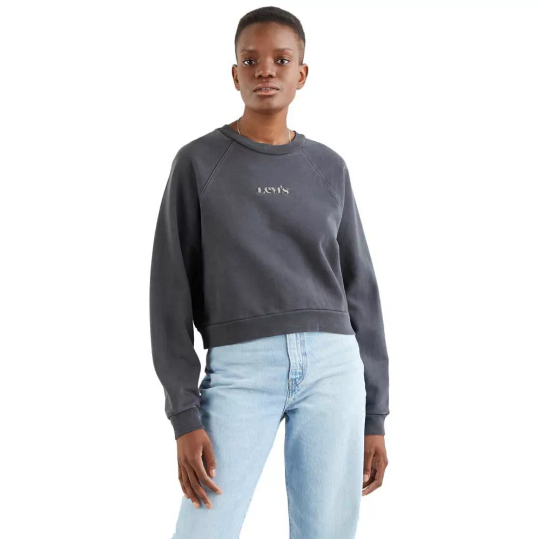 Levi's – Vintage-Sweatshirt in verwaschenem Schwarz mit Raglanärmeln und Ru günstig online kaufen