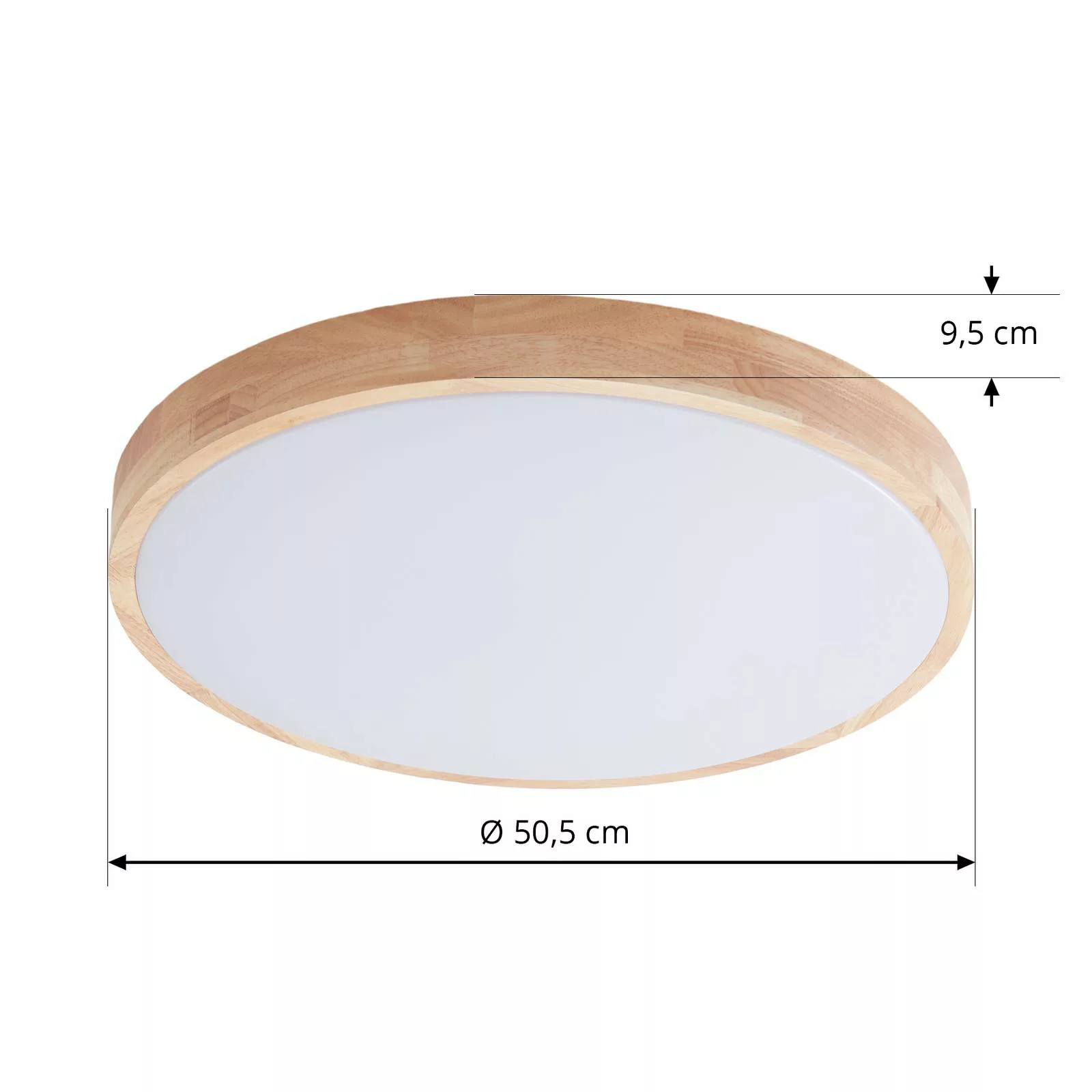 Lindby Smart LED-Deckenleuchte Innes Holz Ø51cm RGB CCT Tuya günstig online kaufen