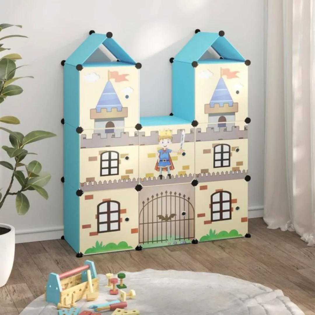 vidaXL Mehrzweckschrank Kinderschrank Modular mit 8 Würfeln Blau Kunststoff günstig online kaufen
