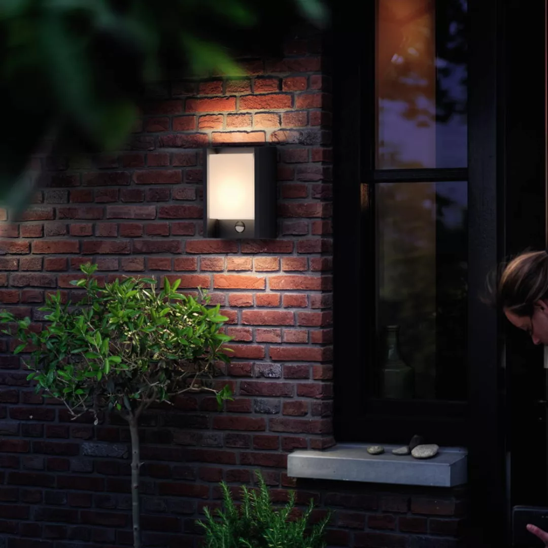 LED Ultra-Efficient Wandleuchte Arbour in Anthrazit 3,8W 800lm IP44 mit Bew günstig online kaufen