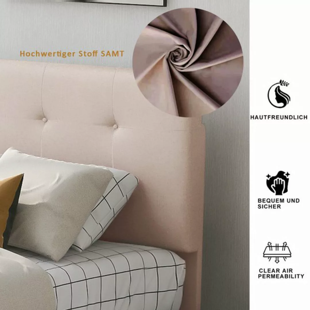 SOFTWEARY Polsterbett mit Lattenrost und 2 Schubladen (90x200 cm, 90x200 cm günstig online kaufen