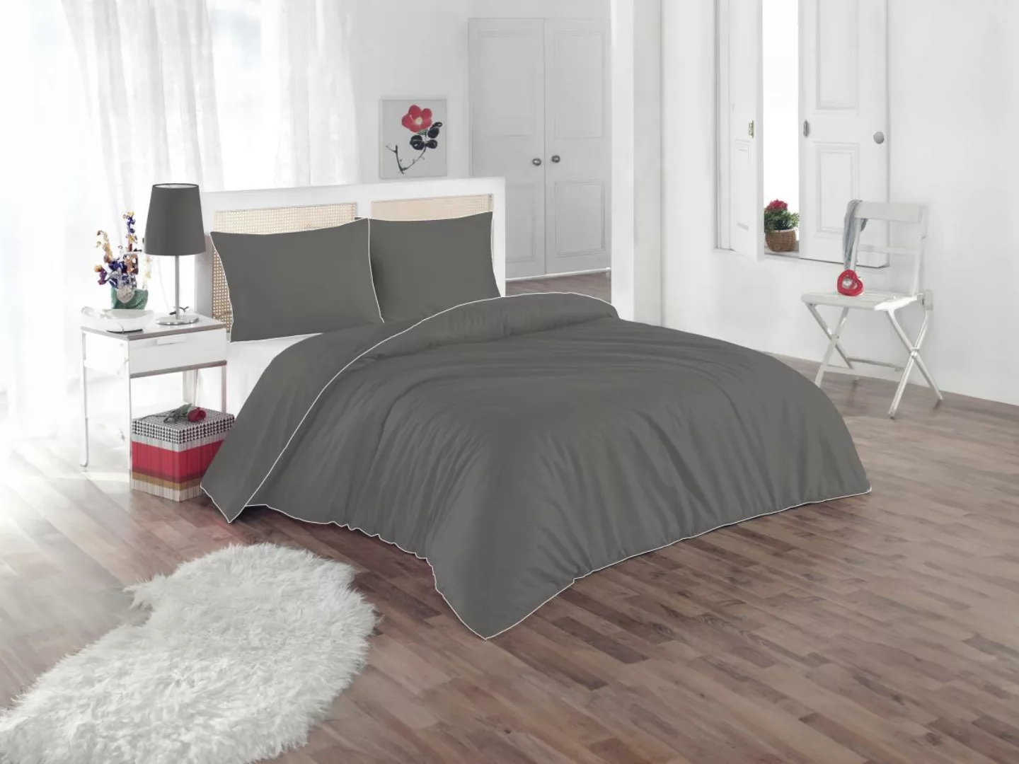 Bettwäsche - Baumwollperkal 80 Fäden/cm² - Bettdeckenbezug 240 x 260 cm + 2 günstig online kaufen