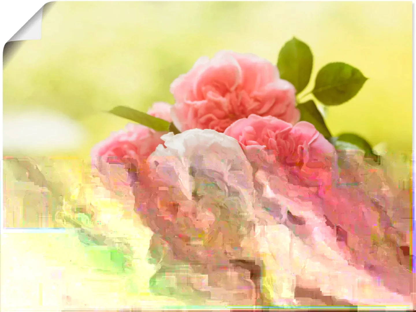 Artland Wandbild "Rosen in Silberschale Stillleben", Blumen, (1 St.) günstig online kaufen