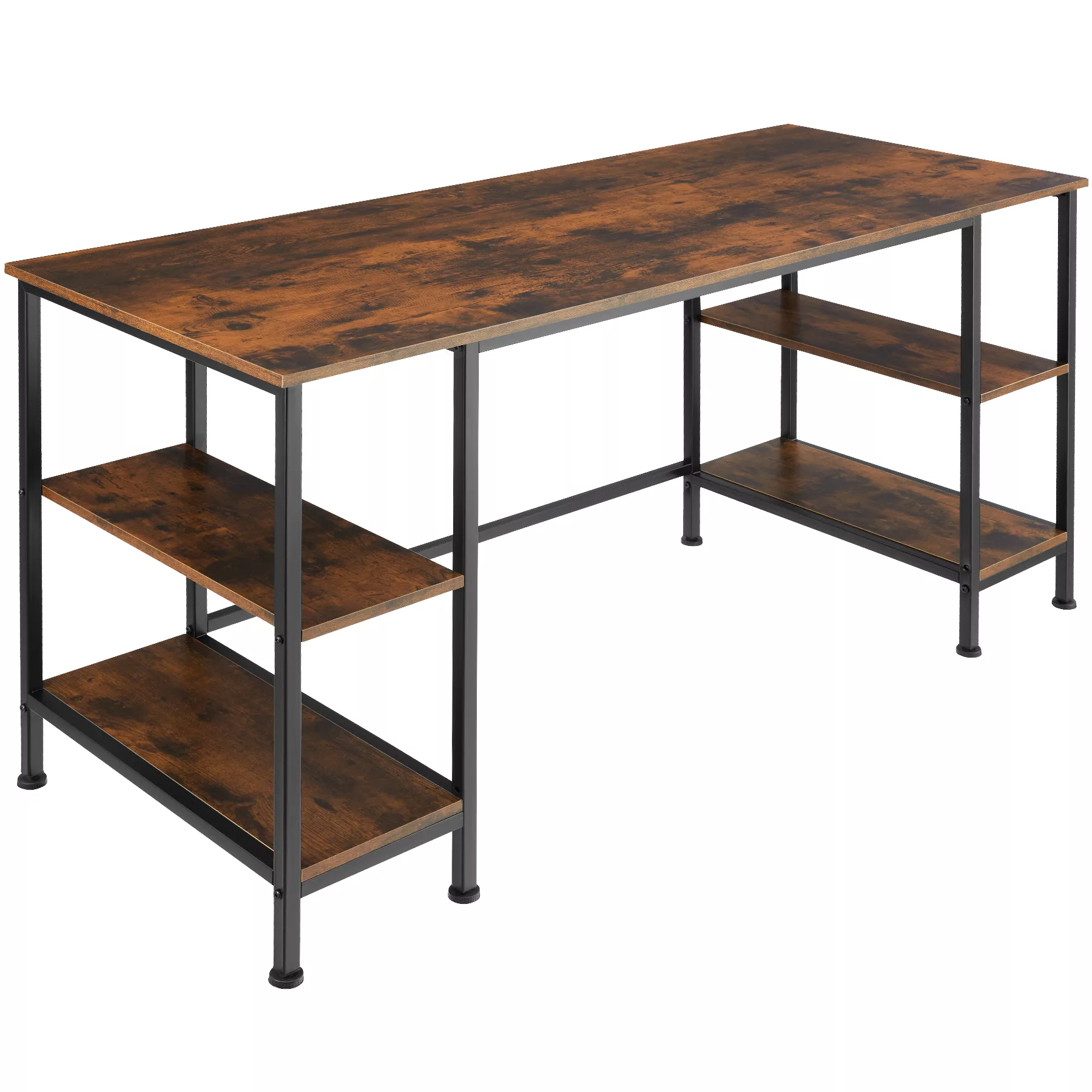 Computer-Schreibtisch Stoke 137x55x75cm - Industrial Holz dunkel, rustikal günstig online kaufen