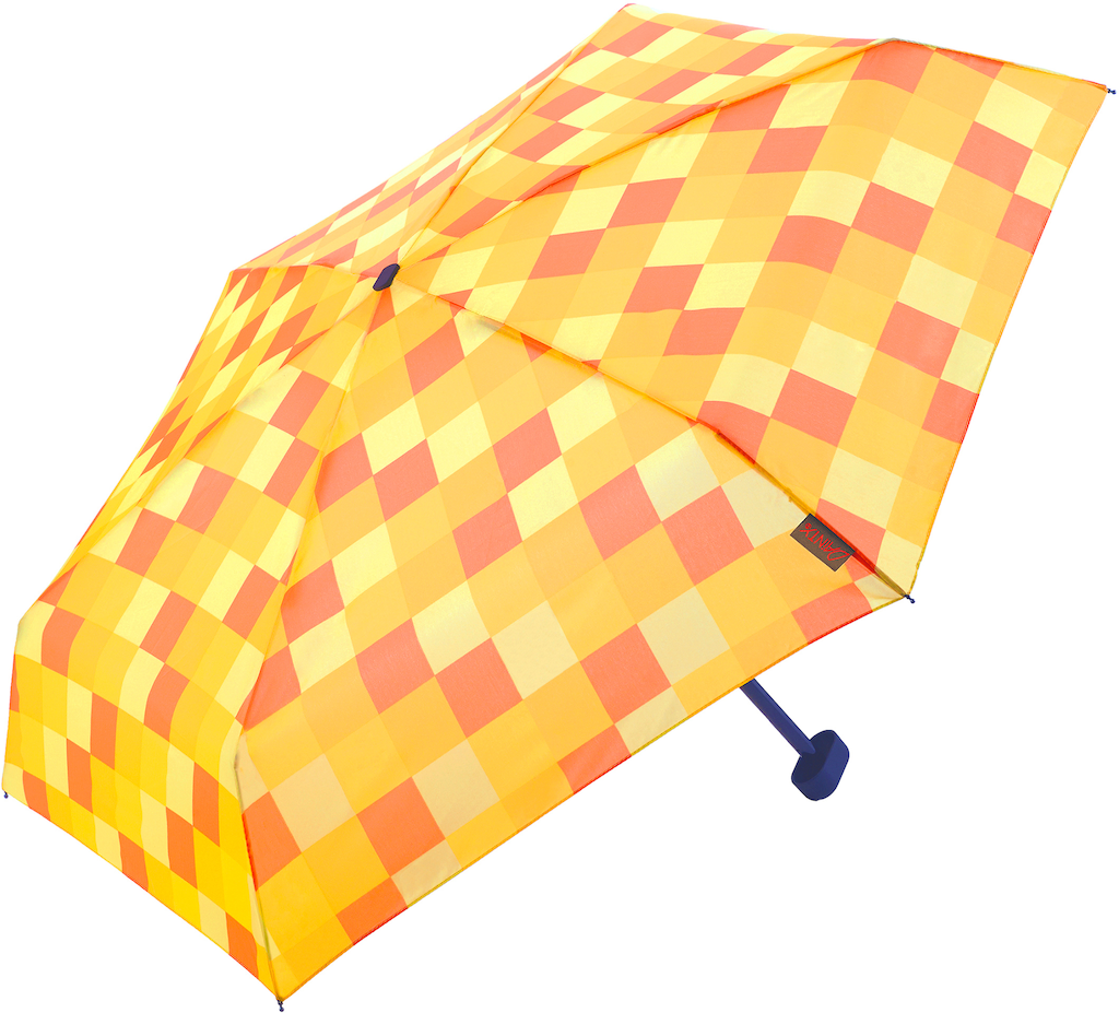 EuroSCHIRM Taschenregenschirm "Dainty, Karo gelb orange", extra flach und k günstig online kaufen