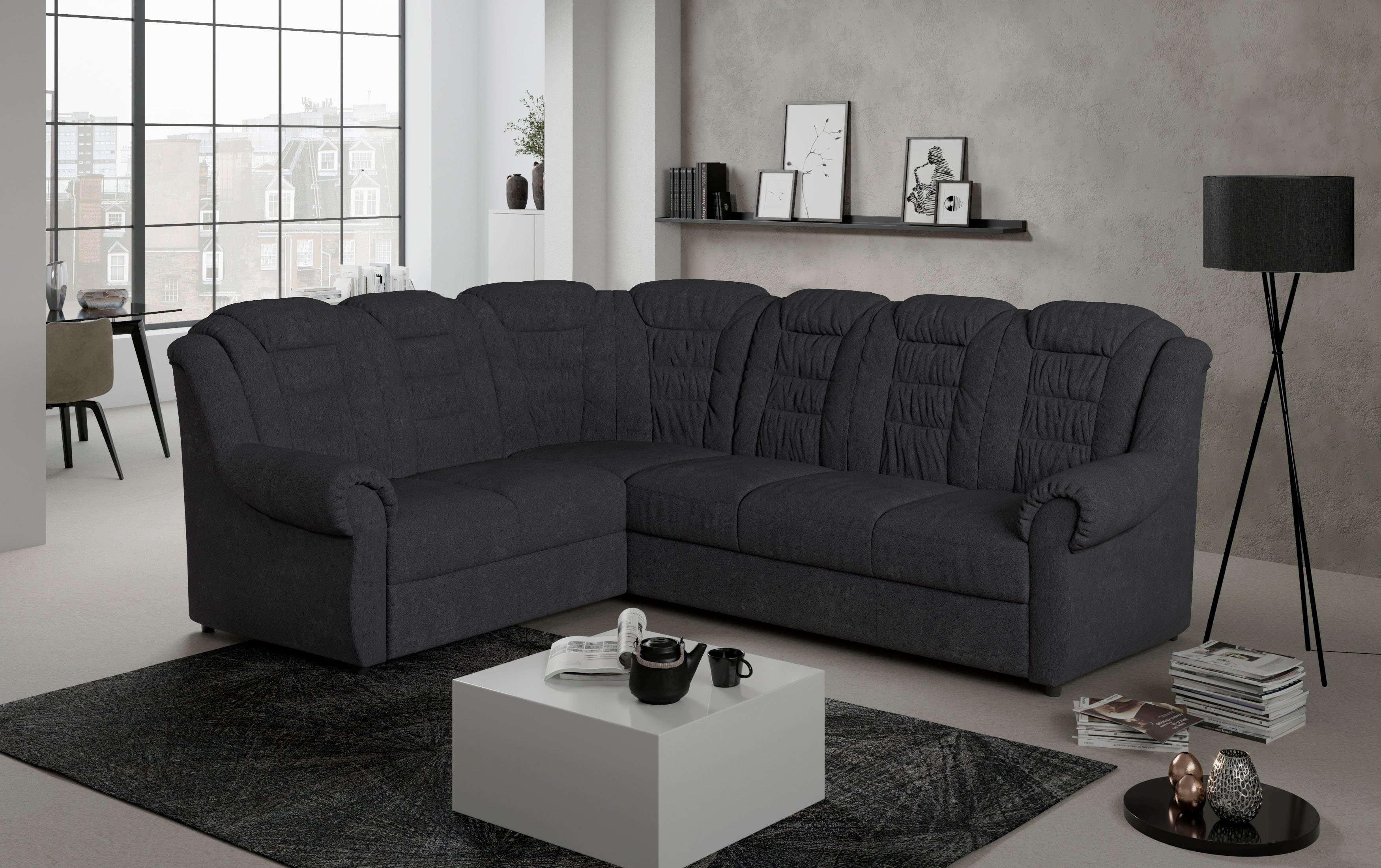 Home affaire Ecksofa "Boston L-Form", mit hoher Rückenlehne, wahlweise mit günstig online kaufen