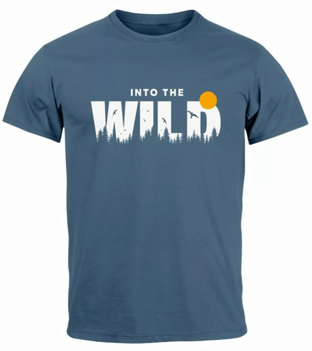 Neverless Print-Shirt Herren T-Shirt Brustprint Bedruckt Into the Wild Schr günstig online kaufen