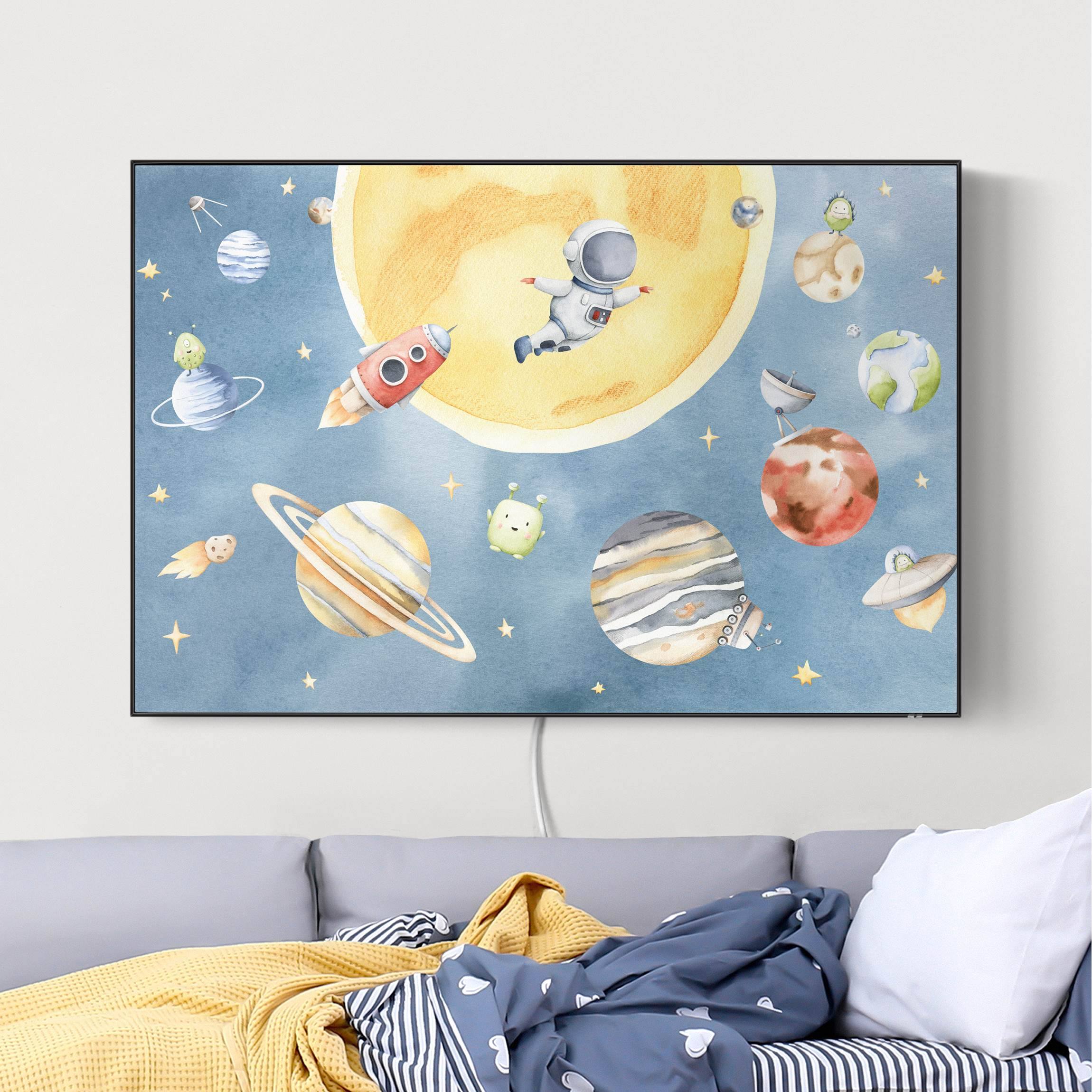 LED-Wechselbild Aquarell Unser Planetensystem günstig online kaufen