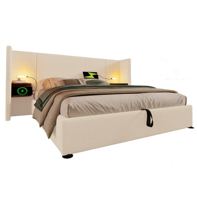 BlingBin Polsterbett Doppelbett (1-tlg., Stauraumbett 160×200 mit Lattenros günstig online kaufen