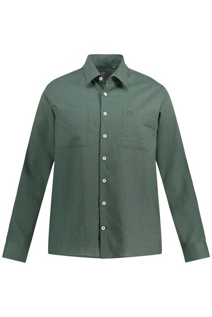 JP1880 Businesshemd Overshirt Langarm Leinenmix Kentkragen günstig online kaufen