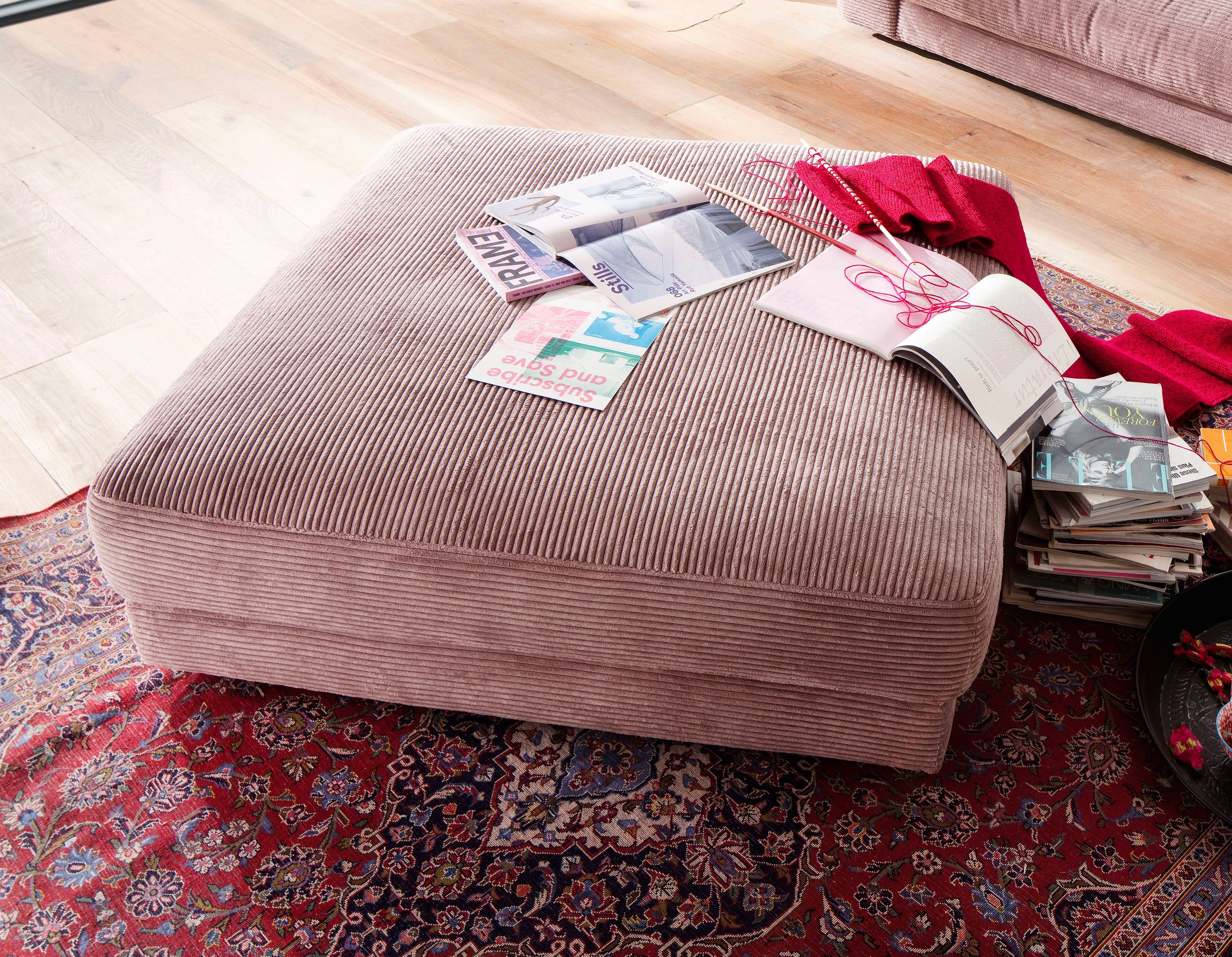 Places of Style Hocker "Enisa", passend zum "Enisa"-Sofa, Bezug in Cord günstig online kaufen