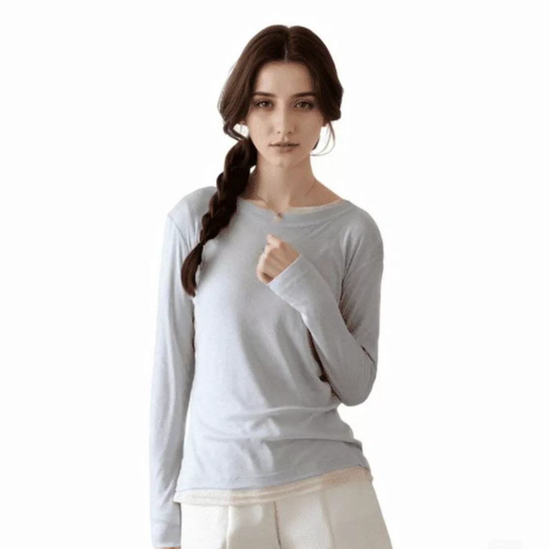 AUKUU Langarmshirt Modische Langarmshirts für moderne Frauen – lockere Shir günstig online kaufen