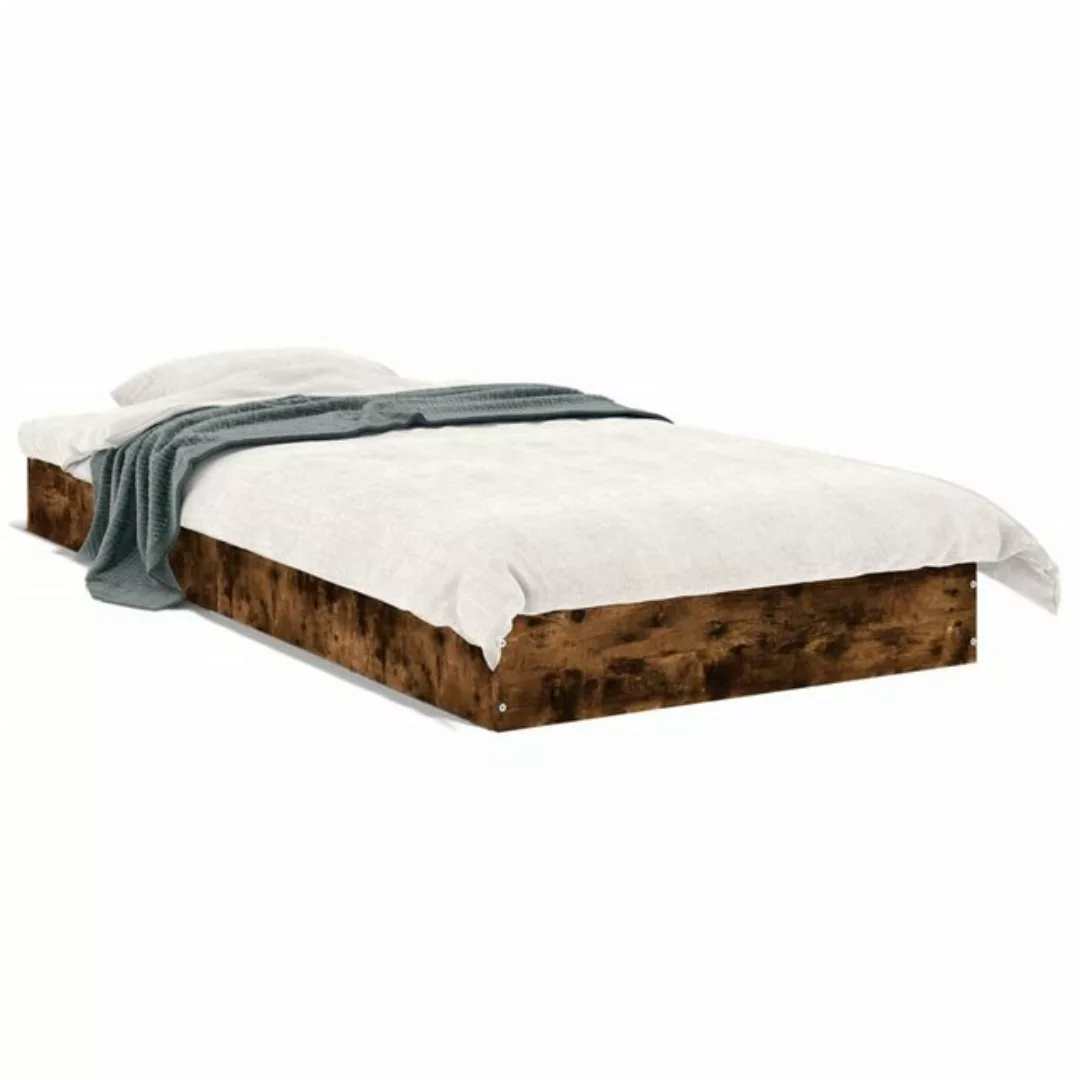 vidaXL Bett Bettgestell Räuchereiche 75x190 cm Holzwerkstoff günstig online kaufen