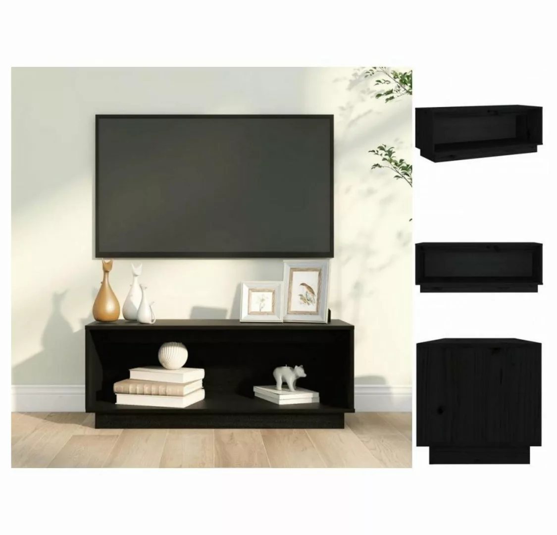 vidaXL TV-Schrank TV-Schrank Schwarz 90x35x35 cm Massivholz Kiefer Lowboard günstig online kaufen