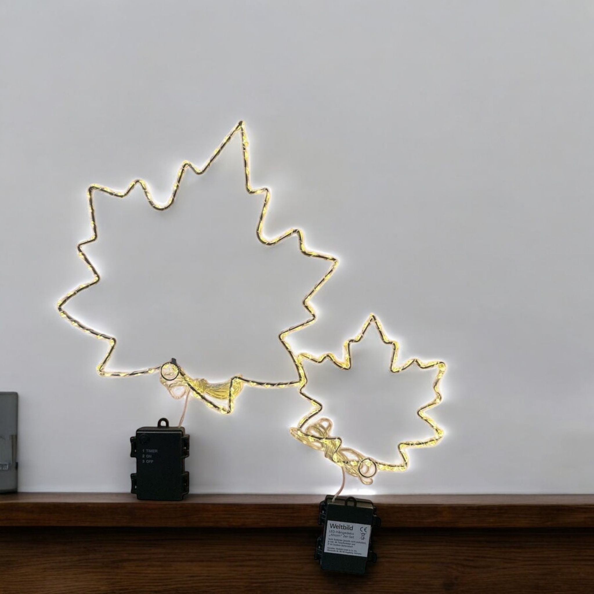 Weltbild LED-Hängeleuchte Weltbild LED-Hängedeko Ahorn 2er-Set günstig online kaufen