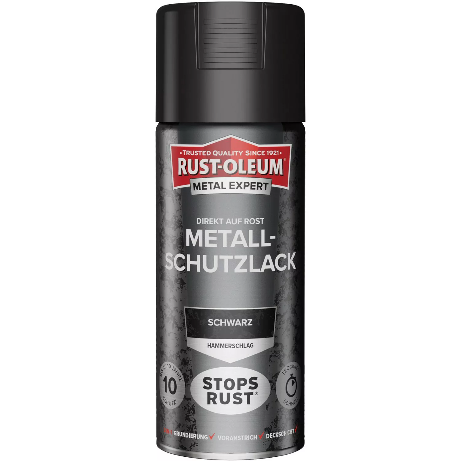 Rust-Oleum Metal Expert Hammerschlag Sprühfarbe Schwarz 400 ml günstig online kaufen