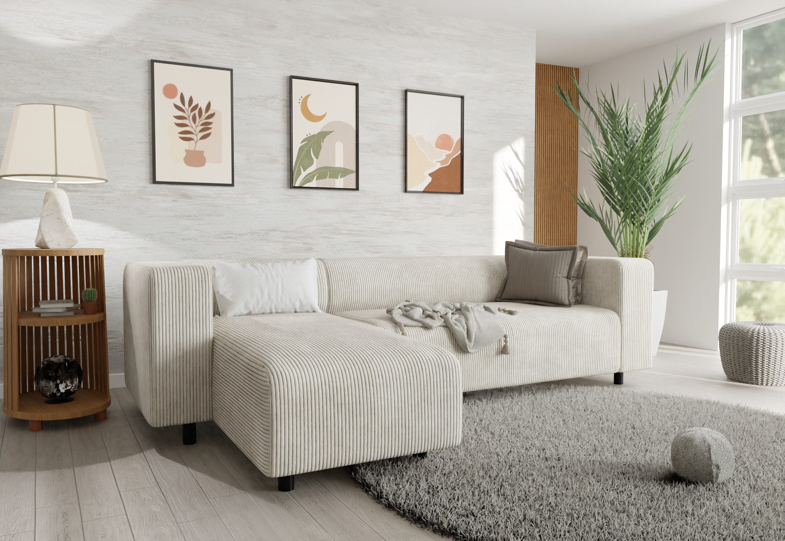 S-Style Möbel Ecksofa Gustav mit Ottomane günstig online kaufen