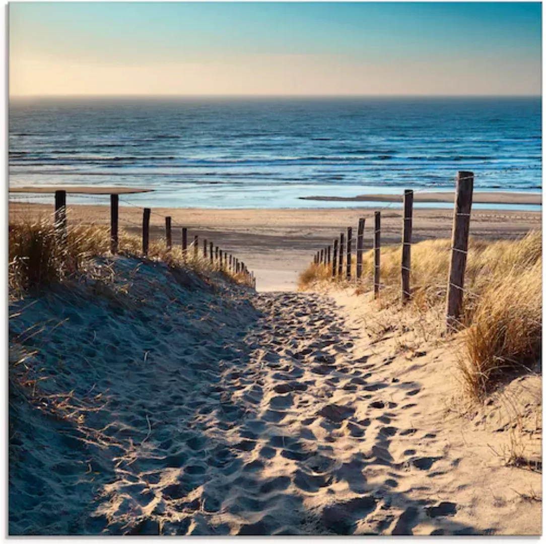 Artland Glasbild »Weg zum Nordseestrand Sonnenuntergang«, Strand, (1 St.), günstig online kaufen