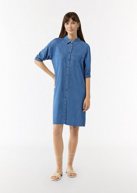 comma casual identity Minikleid Fließendes Denimkleid mit Knopfleiste Wasch günstig online kaufen