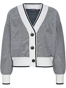 Strickjacke tiefem V-Ausschnitt BASLER weiss günstig online kaufen