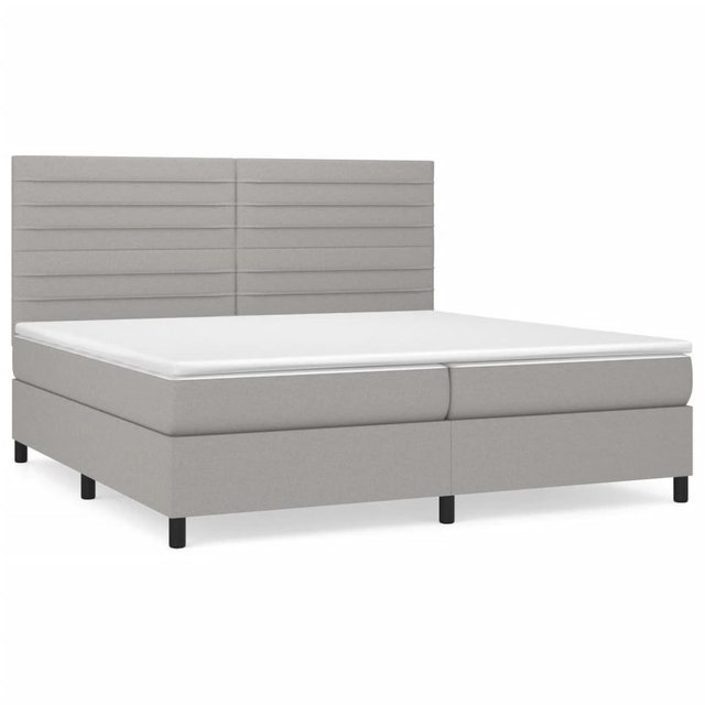 vidaXL Bettgestell Boxspringbett mit Matratze Hellgrau 200x200 cm Stoff Bet günstig online kaufen