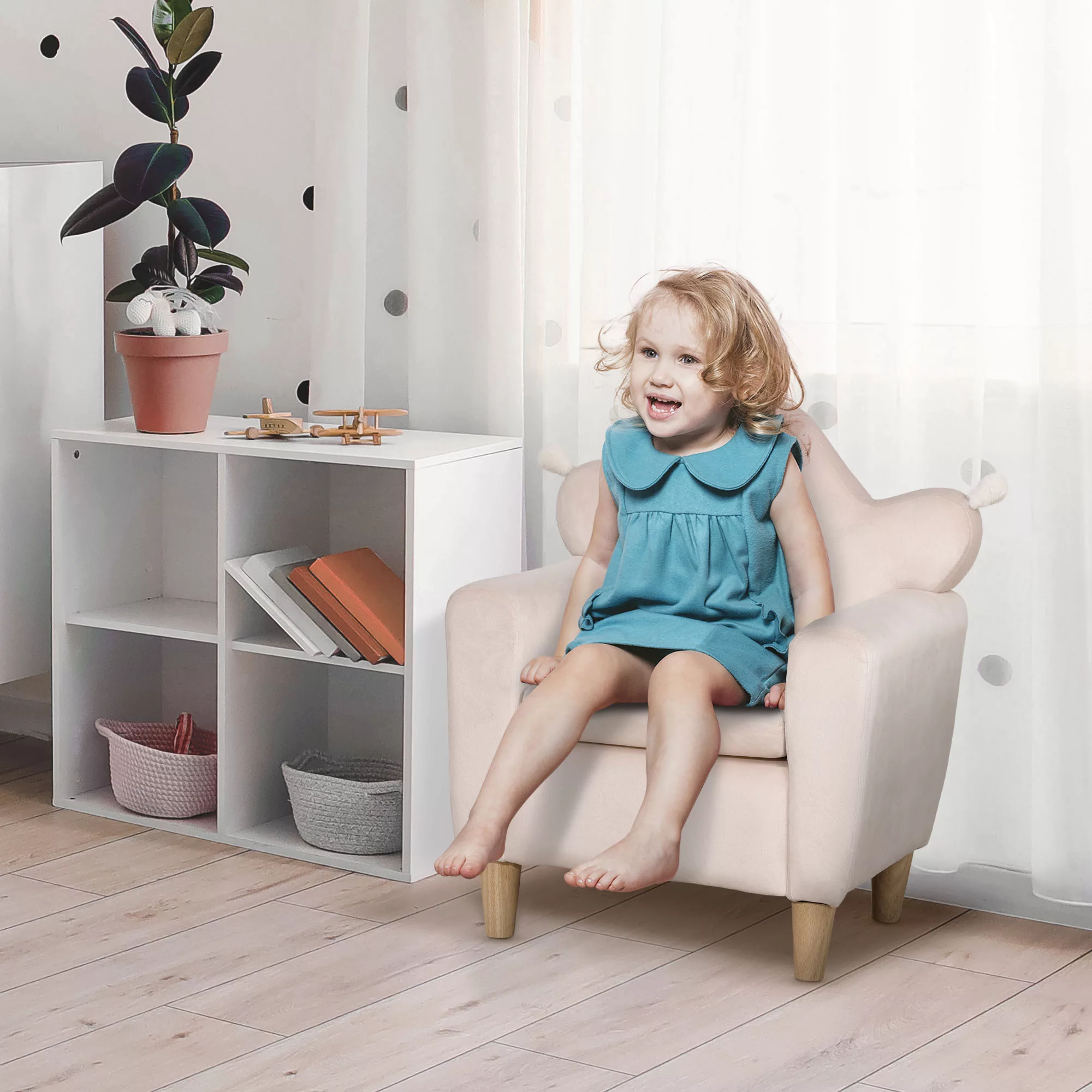 HOMCOM Kindersofa in Hellrosa  Gemütlicher Kindersessel, Spielsofa, 50x42x5 günstig online kaufen