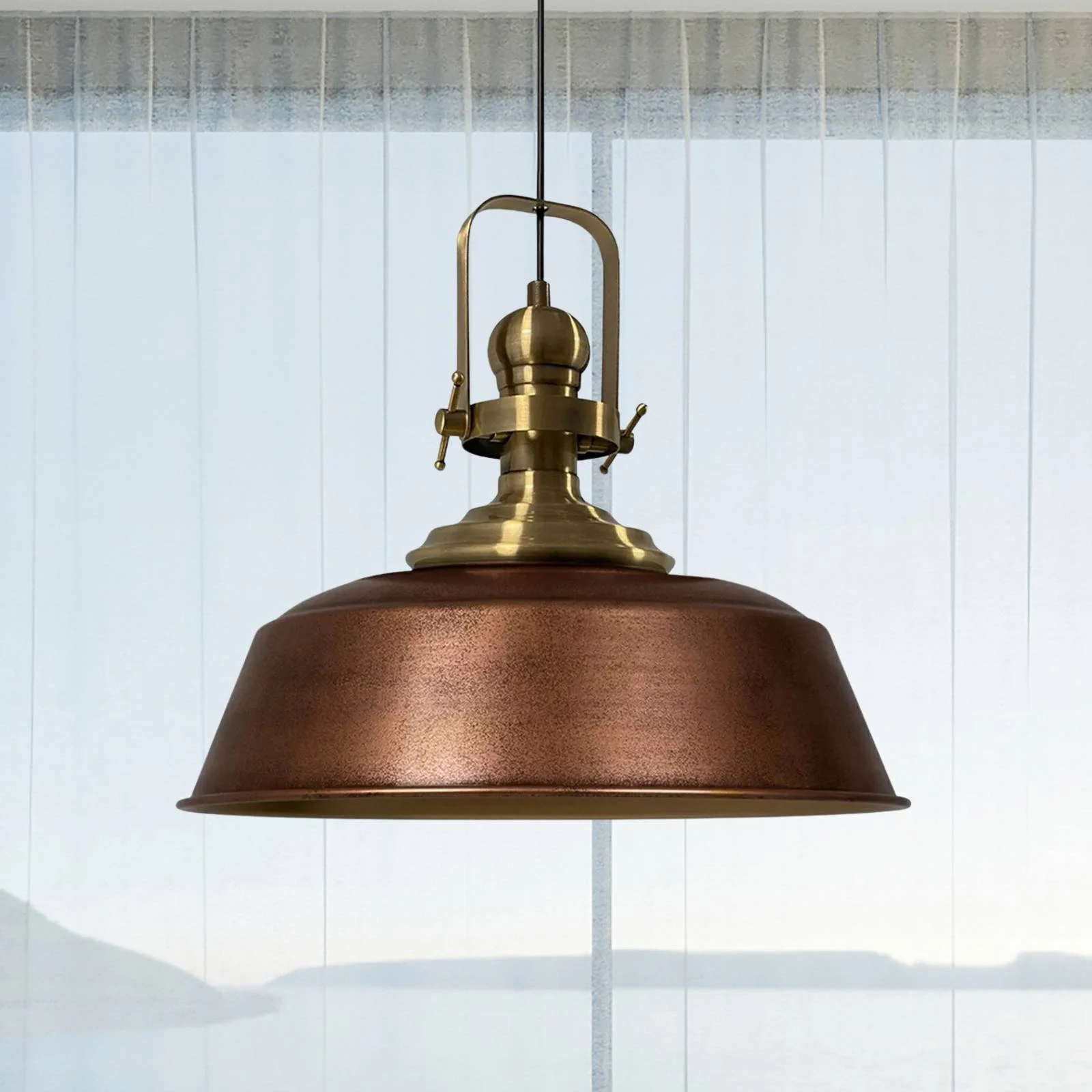 Hängeleuchte Marei, kupfer brüniert, Ø 40 cm, Metall, E27 günstig online kaufen