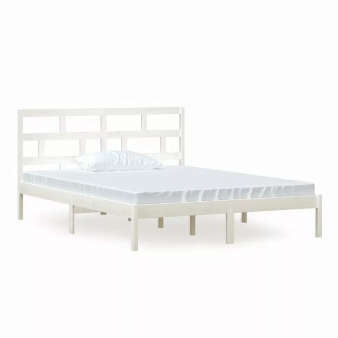 furnicato Bett Massivholzbett Weiß 150x200 cm günstig online kaufen