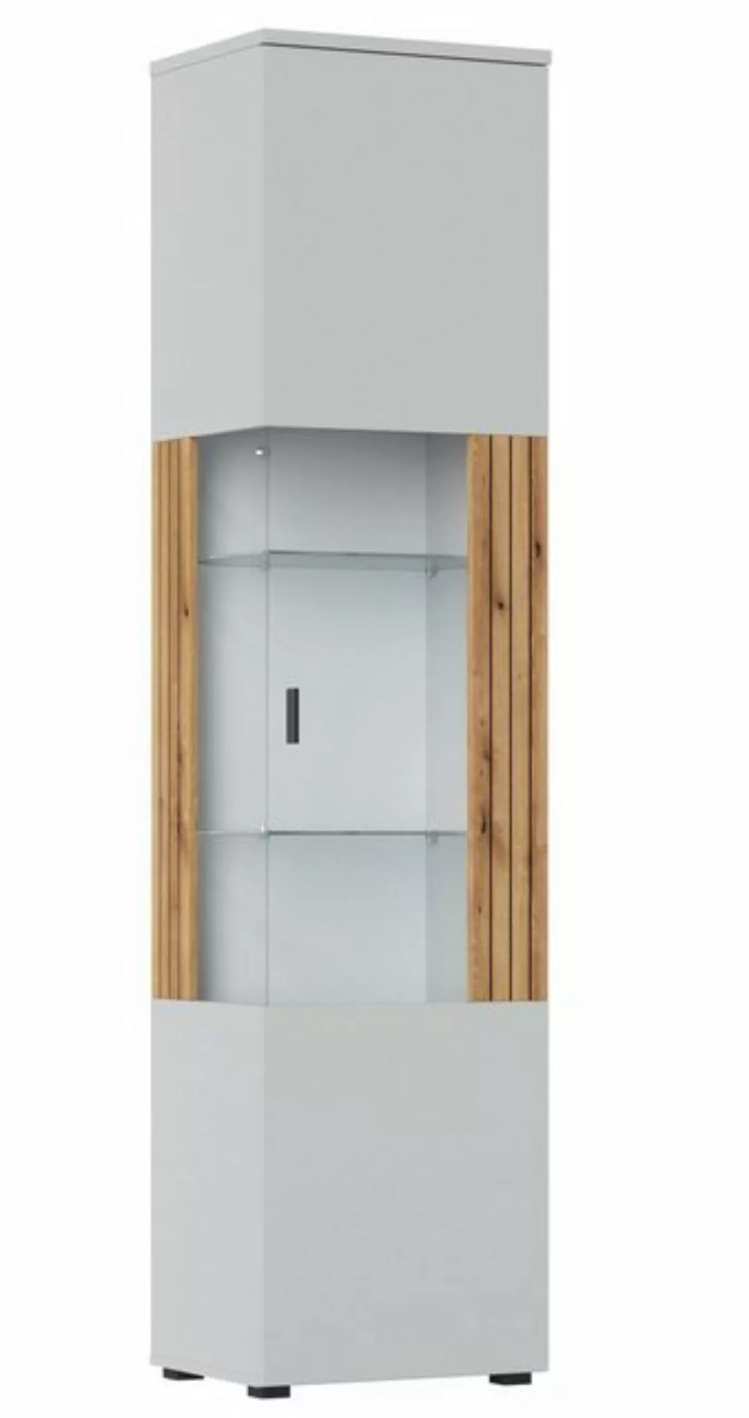 Feldmann-Wohnen Vitrine Vero (Vero, 1-St., Vitrine) 50x40x208cm grau / Evok günstig online kaufen