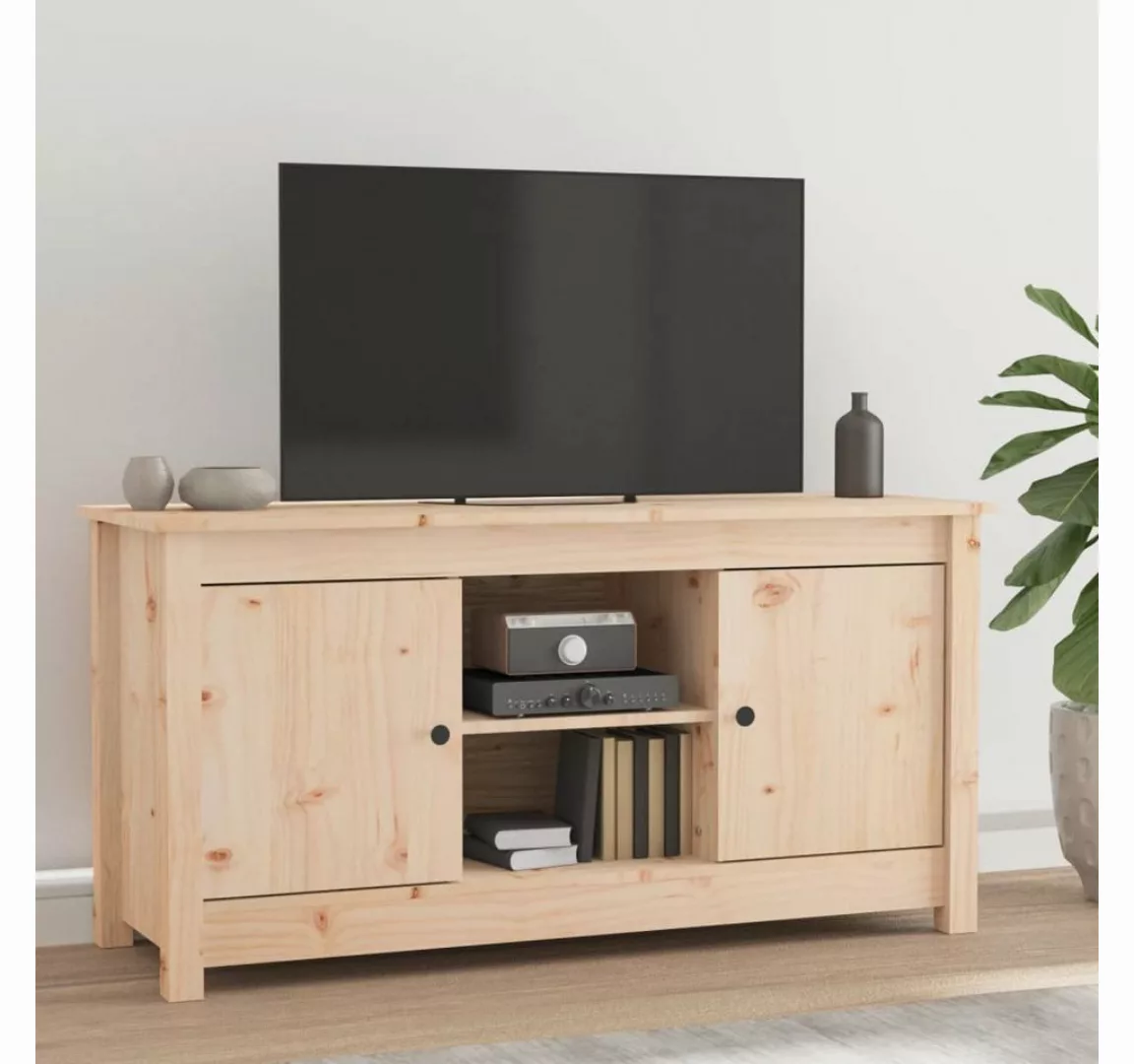 furnicato TV-Schrank 103x36,5x52 cm Massivholz Kiefer günstig online kaufen